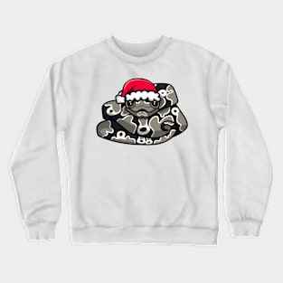 Cute Axanthic Ball Python in Santa Hat Crewneck Sweatshirt